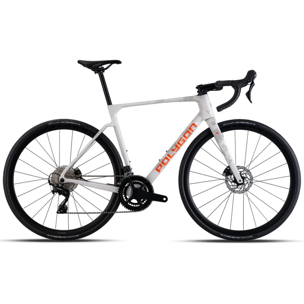 Vélo route carbone Polygon Strattos 6 Shimano Tiagra 11v White / Bronze 2027